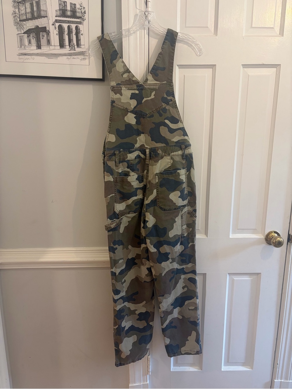Anthropologie Camouflage Utility Overalls - Green, Blue, Tan - Picture 6 of 6